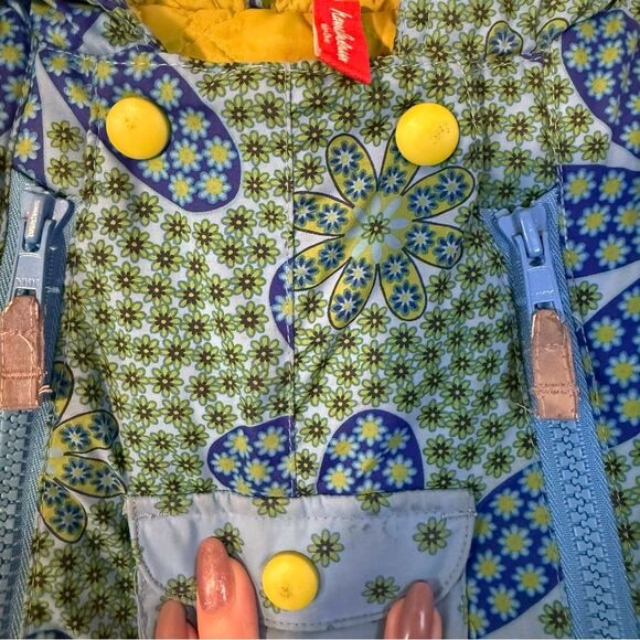 VTG Hanna Anderson Floral Blue and Green Kids winter outfit 70 - Picture 6 of 9